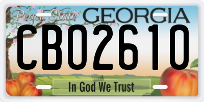 GA license plate CBO2610