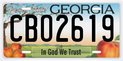 GA license plate CBO2619