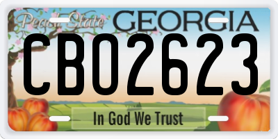 GA license plate CBO2623