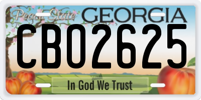GA license plate CBO2625