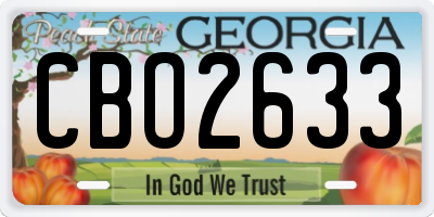 GA license plate CBO2633