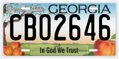 GA license plate CBO2646