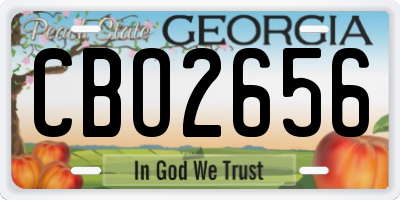 GA license plate CBO2656