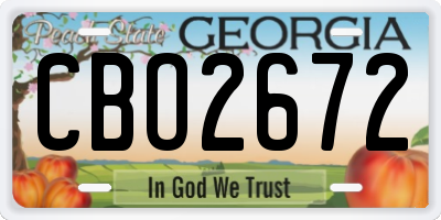 GA license plate CBO2672