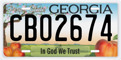 GA license plate CBO2674