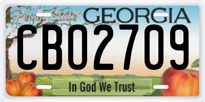GA license plate CBO2709