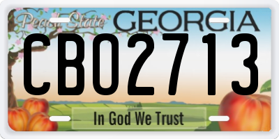 GA license plate CBO2713