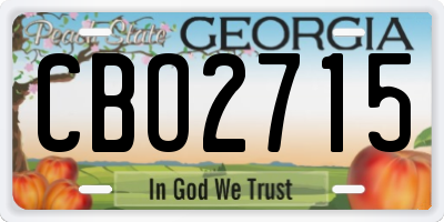 GA license plate CBO2715