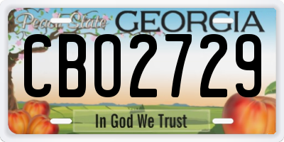 GA license plate CBO2729
