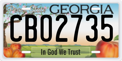 GA license plate CBO2735