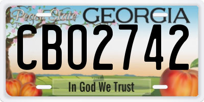 GA license plate CBO2742