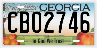 GA license plate CBO2746