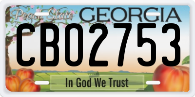 GA license plate CBO2753
