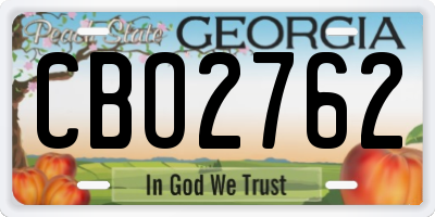 GA license plate CBO2762