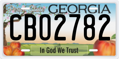 GA license plate CBO2782