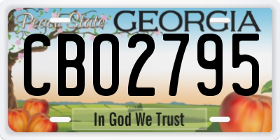 GA license plate CBO2795