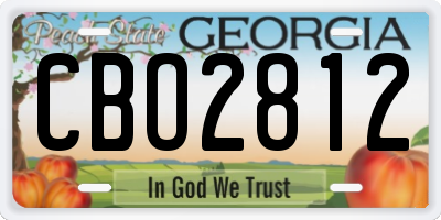 GA license plate CBO2812