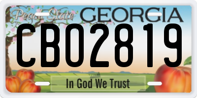 GA license plate CBO2819