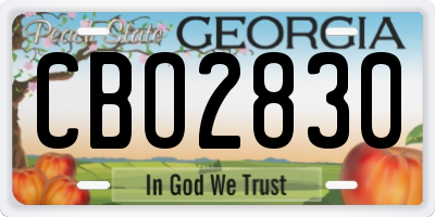 GA license plate CBO2830