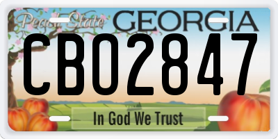 GA license plate CBO2847