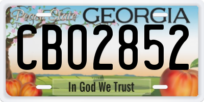 GA license plate CBO2852