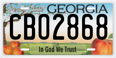 GA license plate CBO2868