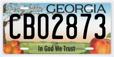 GA license plate CBO2873