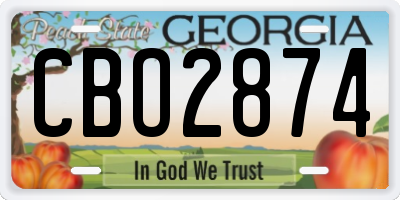 GA license plate CBO2874