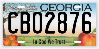 GA license plate CBO2876