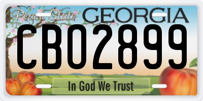 GA license plate CBO2899