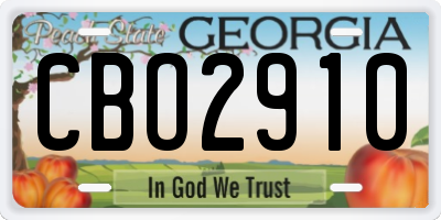 GA license plate CBO2910