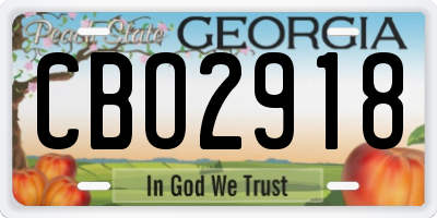 GA license plate CBO2918