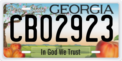 GA license plate CBO2923