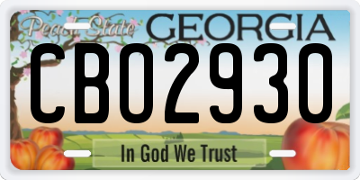 GA license plate CBO2930