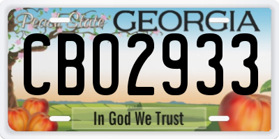 GA license plate CBO2933