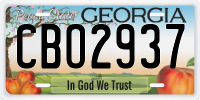 GA license plate CBO2937