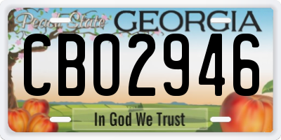 GA license plate CBO2946