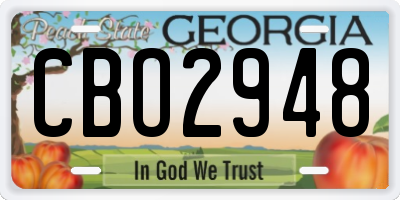 GA license plate CBO2948