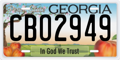GA license plate CBO2949