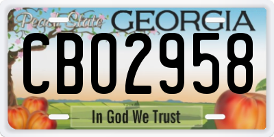 GA license plate CBO2958