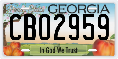 GA license plate CBO2959