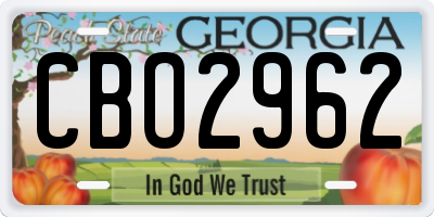 GA license plate CBO2962
