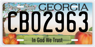 GA license plate CBO2963