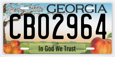 GA license plate CBO2964