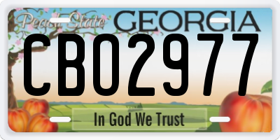 GA license plate CBO2977