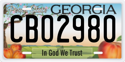 GA license plate CBO2980