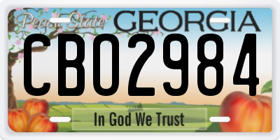 GA license plate CBO2984