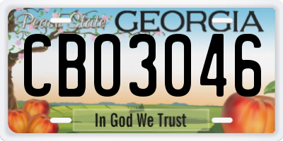 GA license plate CBO3046