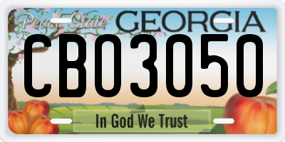GA license plate CBO3050