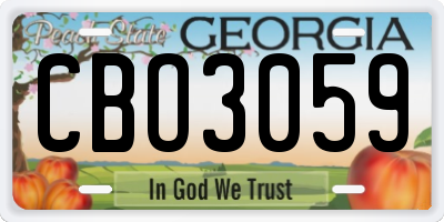 GA license plate CBO3059